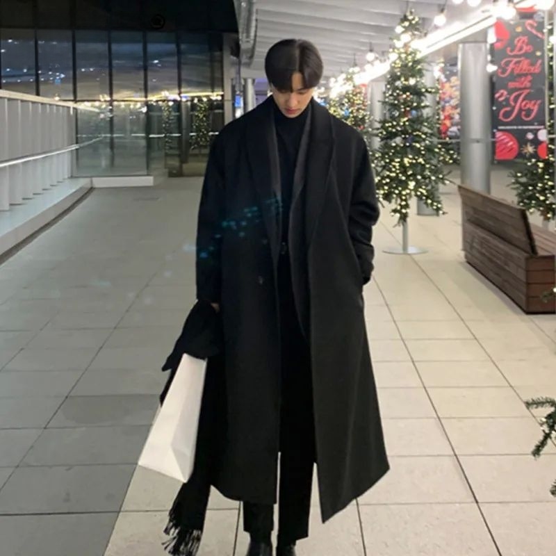 Korean Girl Lifestyle - 韓国風メンズルーズカジュアルシングルブレストオーバーコートクリーンフィットスポーツウェアアウトドアウェアアクティブライフスタイル向け
