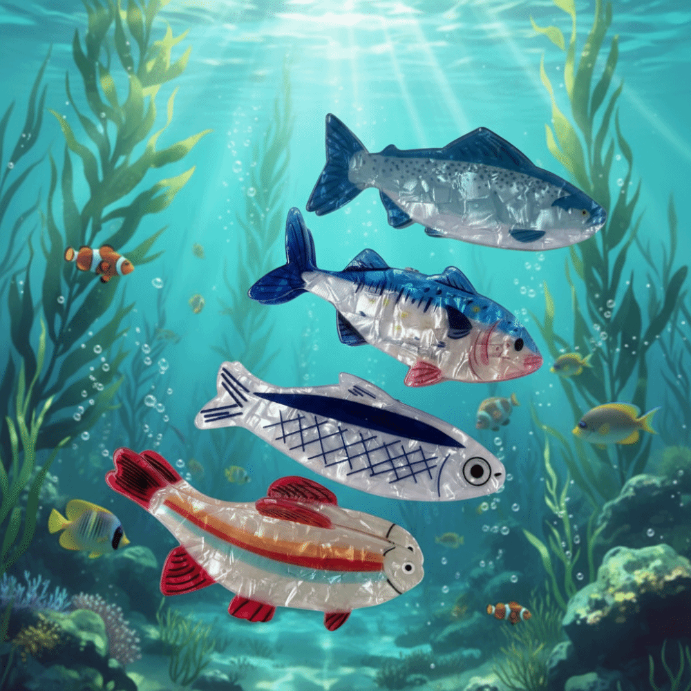 ヘアピン海洋動物ヘアクロウマグロ魚PVC海洋生物魚ヘアクリッ - Korean Girl Lifestyle のレビューと価格