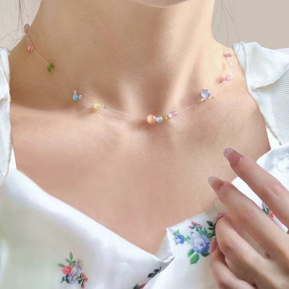 トレンディな合金韓国風ネックレス樹脂美学Y2kネックレスカラ - Korean Girl Lifestyle のレビューと価格