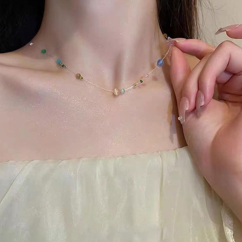 トレンディな合金韓国風ネックレス樹脂美学Y2kネックレスカラ - Korean Girl Lifestyle のレビューと価格
