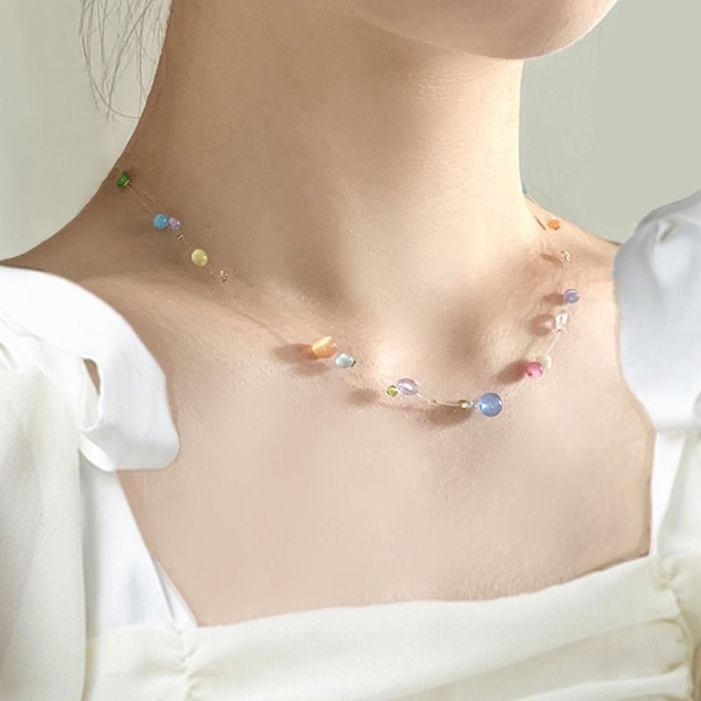 トレンディな合金韓国風ネックレス樹脂美学Y2kネックレスカラ - Korean Girl Lifestyle のレビューと価格