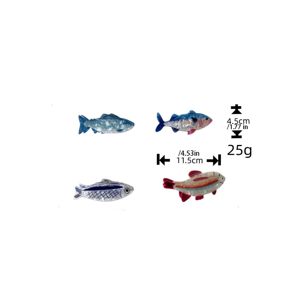 4個入りヘアピン 海洋動物ヘアクロー PVC金魚 海洋生物  - Korean Women Lifestyle のレビューと価格